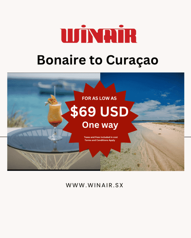 WINAIR sales for BON TO CUR 23-06-21
